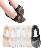 No Show Socks Lace Low Cut Flat Invisible Liner Socks Heel Grip Non Slip Summer Sock 2 Pairs