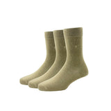 Louis Philippe Cotton Full Length MenS Plain Pattern Socks (Pack Of 3) Beige