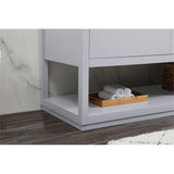 Elegant Decor Larkin 60 Solid Wood Mdf Single Bathroom Vanity In Gray