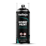 Vallejo - Hobby Paint Spray Basic Primer | Black 400 ml. (13.52 fl.oz.) | Perfect Matt and Self Levelling Finish