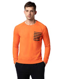 Fyltr Men'S Casual Raglan Sleeve Sweatshirt With Pocket Detail - Full Sleeve | Rib Hem & Cuff | Casual Winterwear For Men,Gleaming Orange,Gleaming Orange,2Xl