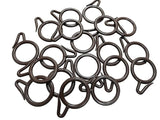 AAMS HOME DECOR Plastic Curtain Ring Hook for Doors Windows Bathroom Curtains 1.25 inch Ring Suitable for 1 inch Rod (25, Brown)