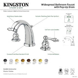 Kingston Brass Kb988Al Victorian Widespread Lavatory Faucet With Metal Lever Handle, Brushed Nickel
