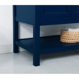 Elegant Decor Metropolis 42 Solid Wood And Metal Single Bathroom Vanity In Blue