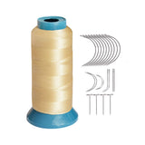 Hair Weaving Thread with C/J/I/T Needles 1500 Yards 210 D Strength Polyester Thread Sewing Thread for Making Wigs Hair Extension
