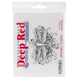 Deep Red Stamps Dragonfly Flourish Rubber Stamp 3.25 x 2.5inches