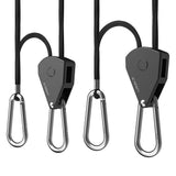 AC Infinity, Adjustable 1/8 Rope Hanger, HeavyDuty Stainless Steel Gears Ratchets, 150 lbs Weight Capacity, 1 Pair
