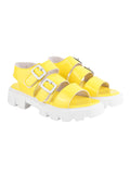 Shoetopia Smart Casual Yellow Sandals For Women & Girls /Uk3,Yellow,3,B0CCRYYQ49