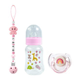 SCOM Reborn Baby Dolls Accessories Set - Rainbow Transparent Magnetic Pacifiers & Removable Reusable Baby Doll Bottles with Sili