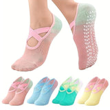 Fashiol Women Yoga Socks | NonSlip Grip Cotton 5 Toe Socks With Elastic Strap | AntiSkid Pilates, Yoga,Gym,Pilates & Barre Wor