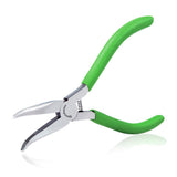 SPEEDWOX Mini Bent Nose Pliers for Jewelry Making 4-1/2 Inches 45 Degree Curved Serrated Jaws Small Thin Needle Nose Micro Chain