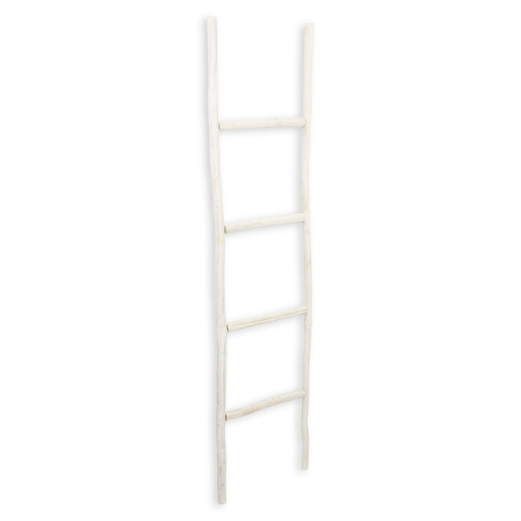 Theron White Wash Wood Ladder