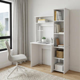 39 White Wood Pedestal Computer Desk With Hutch