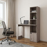 39 Gray Wood Pedestal Computer Desk