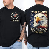 250 Years America Patriotic T-Shirt – 2-Sided USA Flag 250th Anniversary Tee