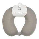 Bucky Jersey Stripe - Memory Foam Neck Pillow - Taupe Stripe
