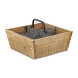 Renee Wood & Metal 4 Slot Caddy - Brown