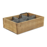Paolo Wood & Metal 6 Slot Caddy - Brown