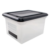 File Tote With Contents Label, Clear Base With Black Lid