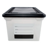 File Tote With Contents Label, Clear Base With Black Lid