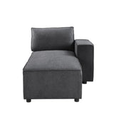 Modular Chaise W/2 Pillows, Gray Fabric