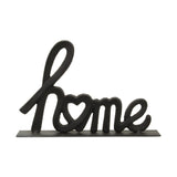 Roven Cast Iron Calligraphic Home Table Decor - Black