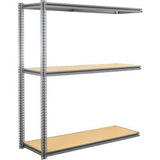 Global Industrial 3 Shelf Heavy Duty Boltless Shelving Z Beam Add On 72Wx48Dx84H Wood Deck