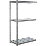 Global Industrial 3 Shelf Heavy Duty Boltless Shelving Z Beam Add On 60Wx24Dx84H Steel Deck