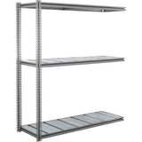 Global Industrial 3 Shelf Standard Duty Boltless Shelving Z Beam Add On 96Wx48Dx60H Steel Deck