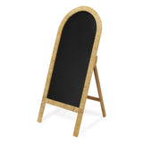 Roussilon Curved Rattan Wrapped Standing Chalkboard - Large