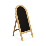 Roussilon Curved Rattan Wrapped Standing Chalkboard - Small
