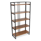 Lauxel 5 Tier Metal Framed Wood Shelf