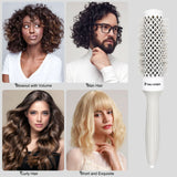 Eagle Fortress XL Ceramic + Ionic Round Hair Brush 1.26 in - Grey