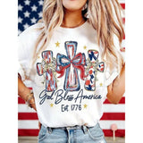 God Bless America 250th Anniversary T-Shirt – USA 250th Birthday Commemorative Tee, Premium 100% Cotton 4th of July Graphic Top, Soft Lived-In Heavyweight Memorial Day Gift Shirt, Made in USA