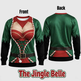 Cheeky Santa Ugly Christmas Sweatshirt – Funny Illusion Reindeer & Elf Crewneck