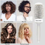 Eagle Fortress XL Ceramic + Ionic Round Hair Brush 2.09 in - Grey