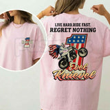 Daredevil Legend Evel Knievel Tee โ Live Hard Ride Fast T-Shirt, American Rider Unisex Cotton Shirt, Cool Biker Gift