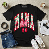 Women’s "MAMA" Print T-Shirt – Fashion Casual Round Neck Graphic Tee, Premium 100% Cotton Minimalist Motherhood Top, Soft Lived-In Heavyweight Stylish Mama Shirt, Made in USA