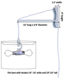 16"W 2 Light MAST Plug-In Wall Mount Pendant White Linen Drum with Diffuser White Cord/Arm