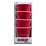 Redcupliving Reusable Red 5 oz Party Cups, Set of 4