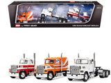 Ford LTL 9000 Trio Set (Two Day Cabs and One 60 Flat Top Sleeper) 1/64 Diecast Model by DCP/First Gear
