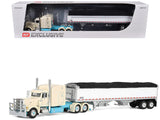 Peterbilt 389 with 63 MidRoof Sleeper and 43 Wilson Pacesetter High Sided Grain Trailer Capitola Trucking Cream 1/64 Diecas