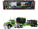 Kenworth W900 Day Cab with Demco 42 Liquid Fertilizer Tender Trailer Green and Black 1/64 Diecast Model by DCP/First Gear