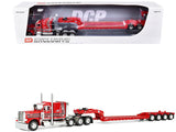 Peterbilt 379 with 63 Flat Top Sleeper and Fontaine Magnitude Lowboy Trailer with Fliptail Anty Trucking & Rigging Red with B