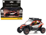 CanAm Maverick X3 X RS Turbo RR Sand Version Chalk Gray and Magma Red with Driver Figure 1/32 Diecast Model by BRP Models