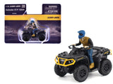 CanAm Outlander XTP 1000R ATV Iron Gray and Neo Yellow with Driver Figure 1/32 Diecast Model by BRP Models