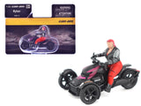 CanAm Ryker 3Wheel Motorcycle Pink Punk and Black with Driver Figure 1/32 Diecast Model by BRP Models