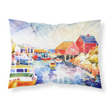 Caroline'S Treasures 6059Pillowcase Boats At Harbor With A View Moisture Wicking Fabric Standard Pillowcase, Large, Multicolor