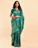 Sugathari Womens Pure Kanjivaram Silk Saree Banarasi Silk Saree With Blouse Piece (Sam Pari S-7) (Rama Green)
