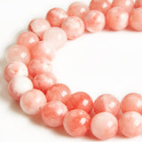 100pcs 6mm Pink White Jade Beads Natural Gemstone Beads Round Loose Beads for Crafting and Jewelry Making